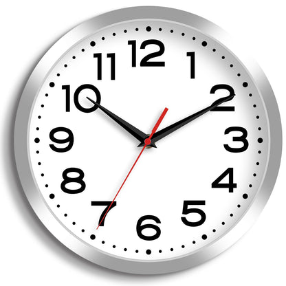 Roymnie 8 Inch Small Wall Clock, Battery Operated Silent Non Ticking Black