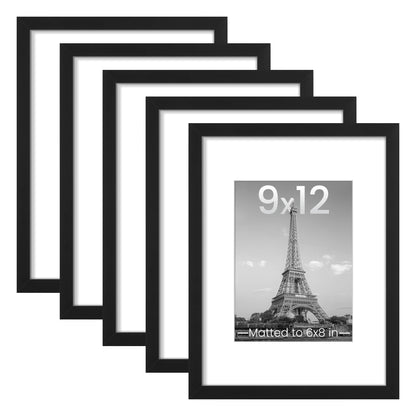 upsimples 8x10 Picture Frames, Gallery Wall Frames Set of 5, Black