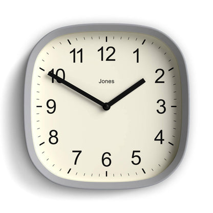 JONES CLOCKS® Sprite wall Clock | Modern Square Clock | 10" | Yellow