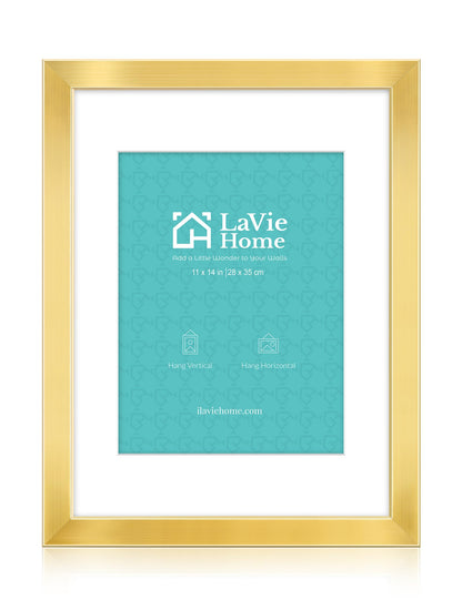 LaVie Home 14x18 Picture Frame Black Poster Frame,Display Pictures 12x16 with Mat or 14x18 Without Mat, Stable and Sturdy Frame and Polished Plexiglass, Horizontal and Vertical Format of The Walls