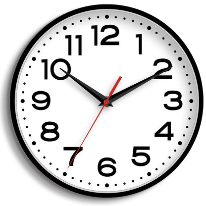 Roymnie 8 Inch Small Wall Clock, Battery Operated Silent Non Ticking Black