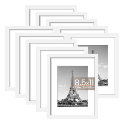 upsimples 5x7 Picture Frame, Photo Collage Wall Decor Set of 10, Black