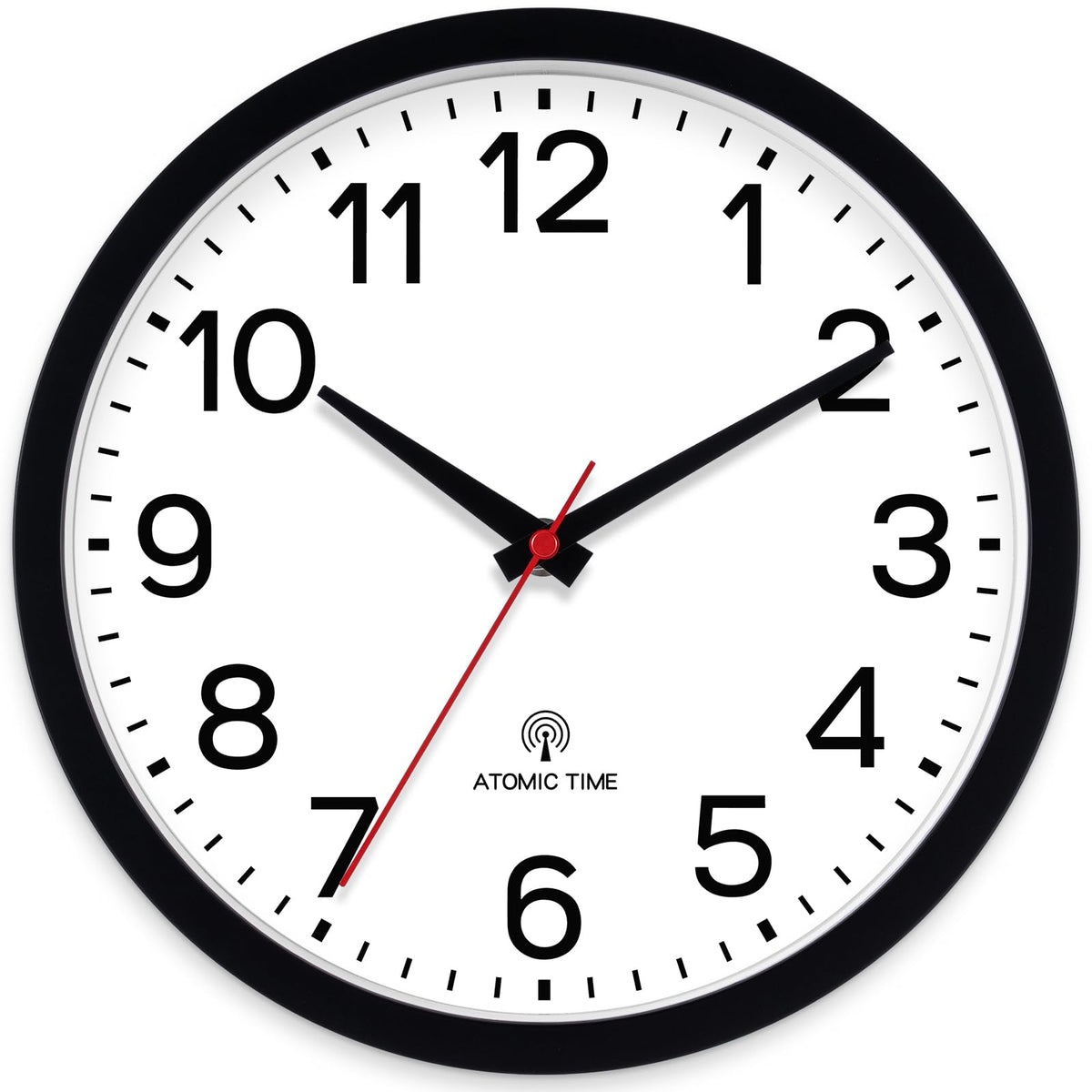AKCISOT 8 Inch Wall Clock, Silent Battery Operated Analog Clock, Black