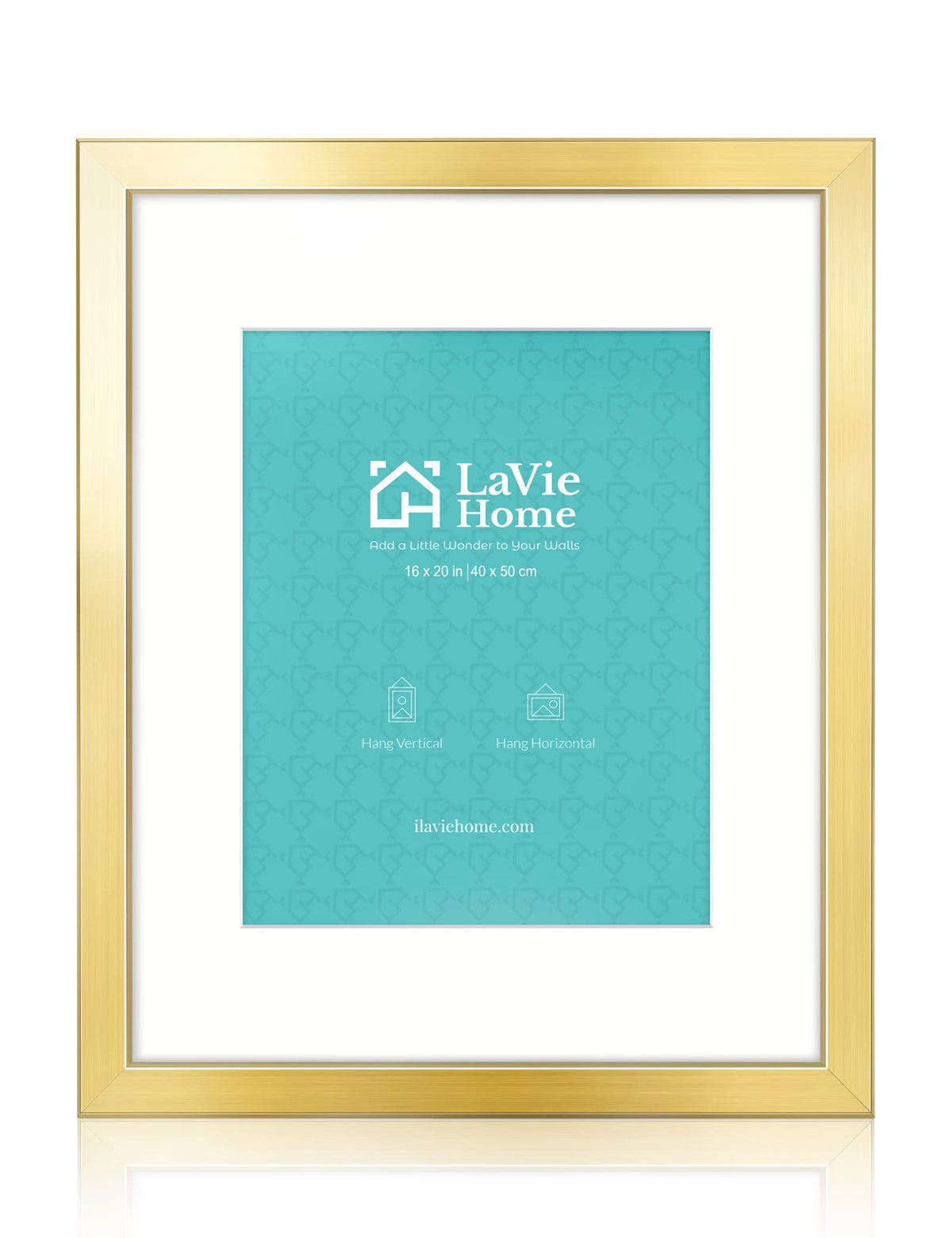 LaVie Home 14x18 Picture Frame Black Poster Frame,Display Pictures 12x16 with Mat or 14x18 Without Mat, Stable and Sturdy Frame and Polished Plexiglass, Horizontal and Vertical Format of The Walls