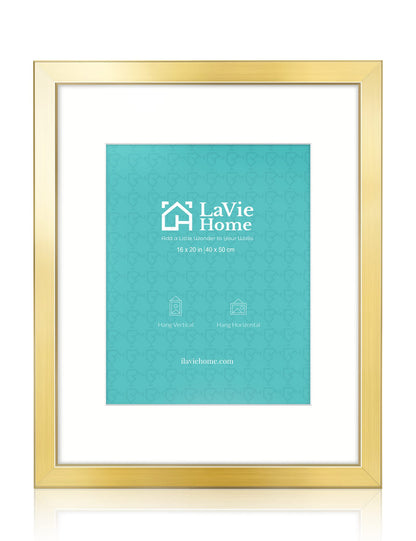 LaVie Home 14x18 Picture Frame Black Poster Frame,Display Pictures 12x16 with Mat or 14x18 Without Mat, Stable and Sturdy Frame and Polished Plexiglass, Horizontal and Vertical Format of The Walls
