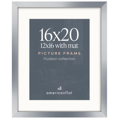 Americanflat 22x28 Poster Frame - Matted to 18x24 - Engineered Wood - Black