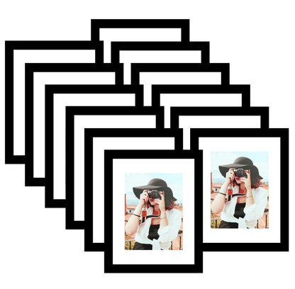 Picrit 8x10 Picture Frame Set of 12, Modern Gallery Wall Frames, Black