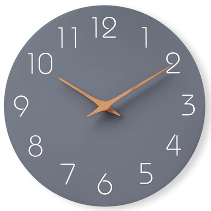 Mosewa Wall Clock 14" Battery Operated Silent Non-Ticking Simple Minimalist