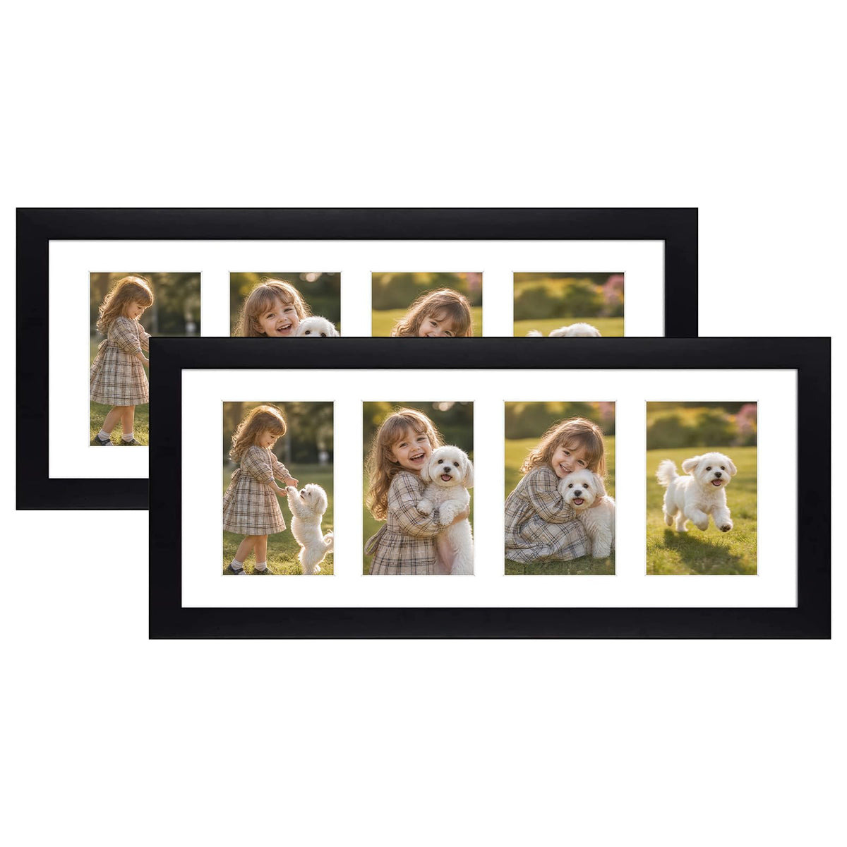 Golden State Art 9-Openings 4x6 Wood Collage Picture Frame Black