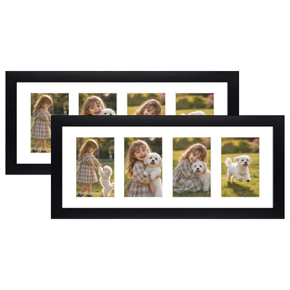 Golden State Art 9-Openings 4x6 Wood Collage Picture Frame Black