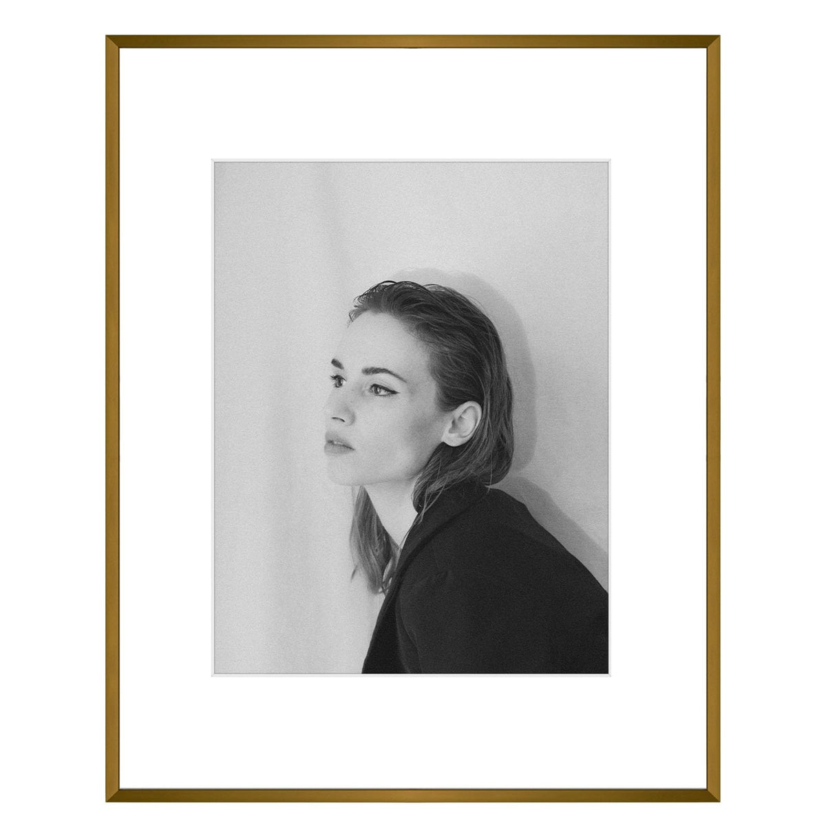 Golden State Art 11x14 Gold Aluminum Frame with White Mat, Real Glass