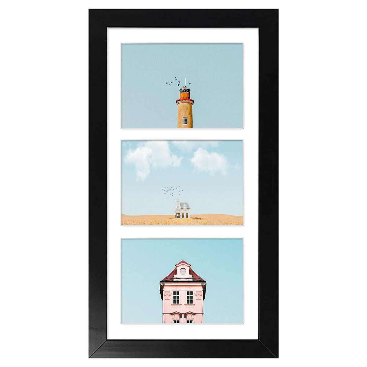 Golden State Art 9-Openings 4x6 Wood Collage Picture Frame Black