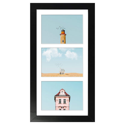 Golden State Art 9-Openings 4x6 Wood Collage Picture Frame Black