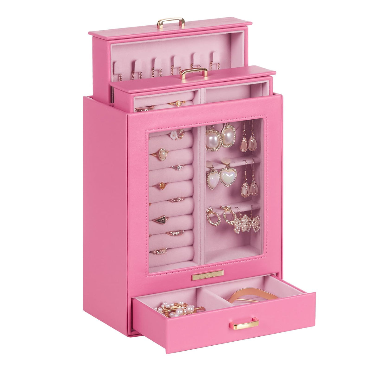 Homde Display Jewelry Box for Girls: Starter Organizer with Clear Window