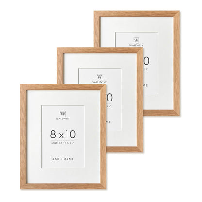 5x7 Picture Frame, Solid Oak Wood 5x7 Photo Frame with Mat to 4x6