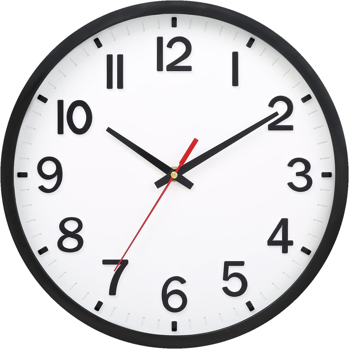Wall Clocks Battery Operated 8 inch Modern Wall Clock,Silent Non Ticking Wall Clock for Living Room Bedroom Kitchen Office Classroom Decor (White and Black)