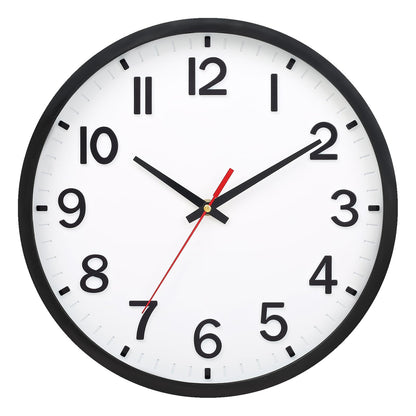 Wall Clocks Battery Operated 8 inch Modern Wall Clock,Silent Non Ticking Wall Clock for Living Room Bedroom Kitchen Office Classroom Decor (White and Black)