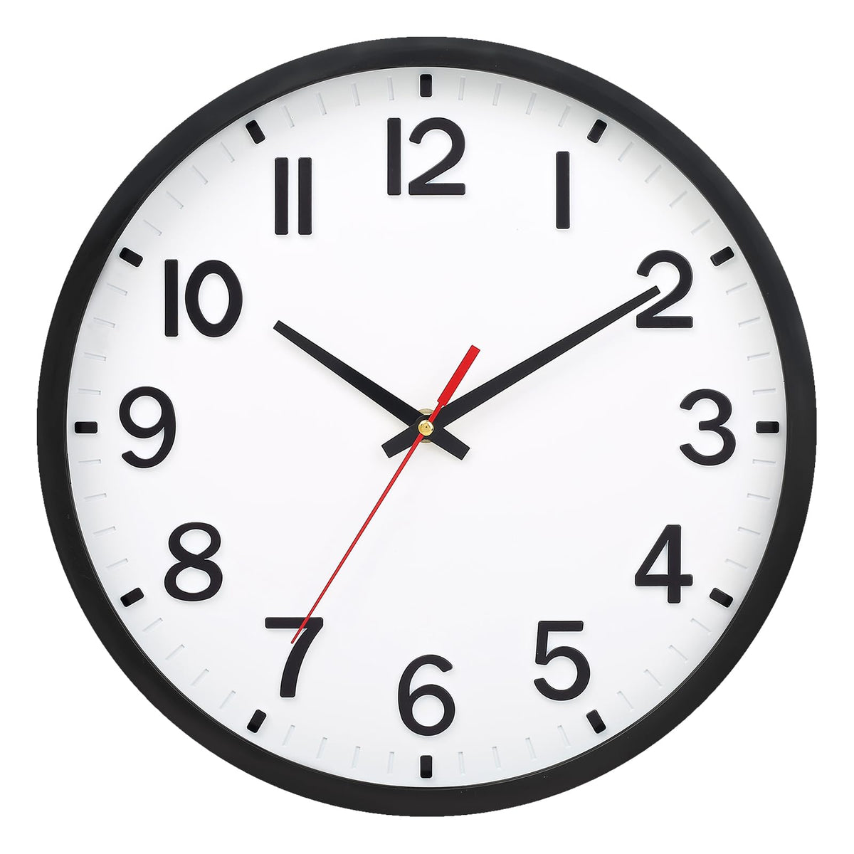 Wall Clocks Battery Operated 8 inch Modern Wall Clock,Silent Non Ticking Wall Clock for Living Room Bedroom Kitchen Office Classroom Decor (Black Gold)