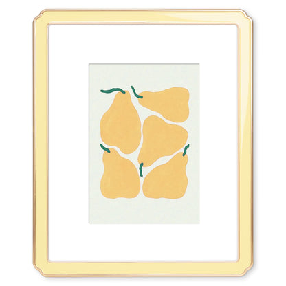 4x6 Enamel Picture Frame with HD-Tempered Glass, Display 3x5 Photo with Mat, Ornate Photo Frame with Gold Metal Edge & Velvet Back for Tabletop & Wall Mount Vertically or Horizontally Display, White