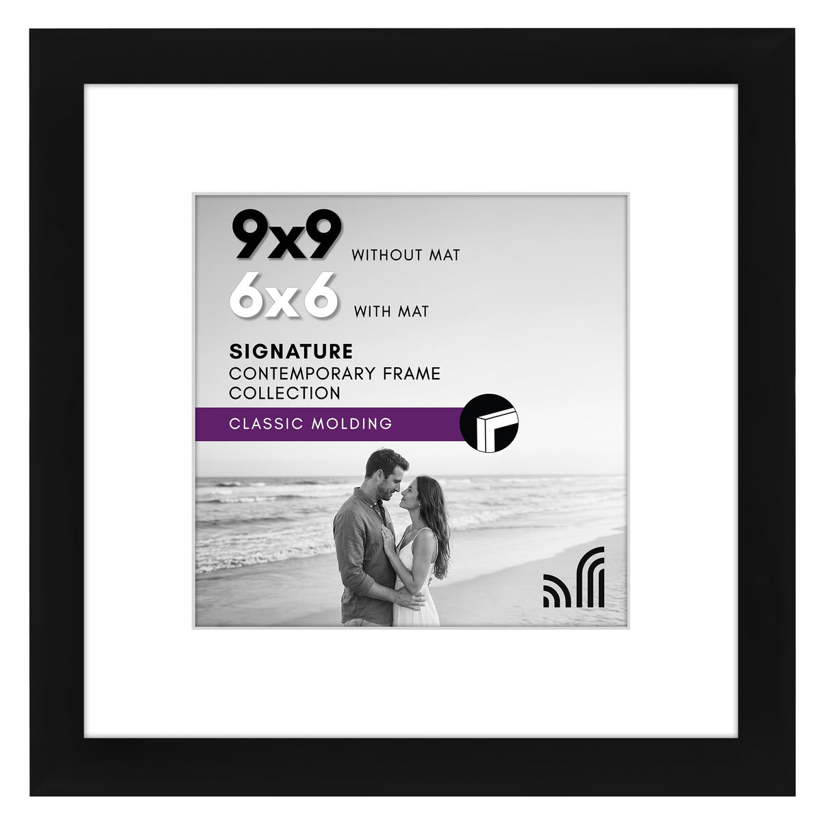 Americanflat 11x14 Picture Frame - Matted to 8x10 - Engineered Wood - Black