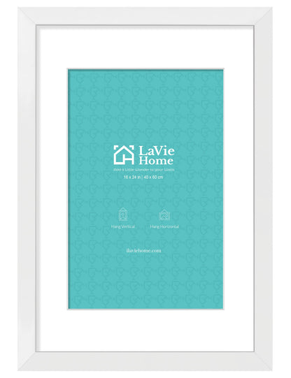 LaVie Home 14x18 Picture Frame Black Poster Frame,Display Pictures 12x16 with Mat or 14x18 Without Mat, Stable and Sturdy Frame and Polished Plexiglass, Horizontal and Vertical Format of The Walls
