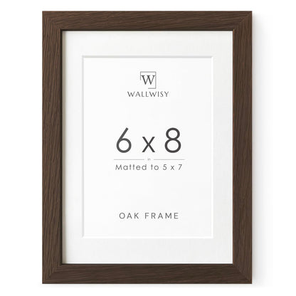 5x7 Picture Frame, Solid Oak Wood 5x7 Photo Frame with Mat to 4x6