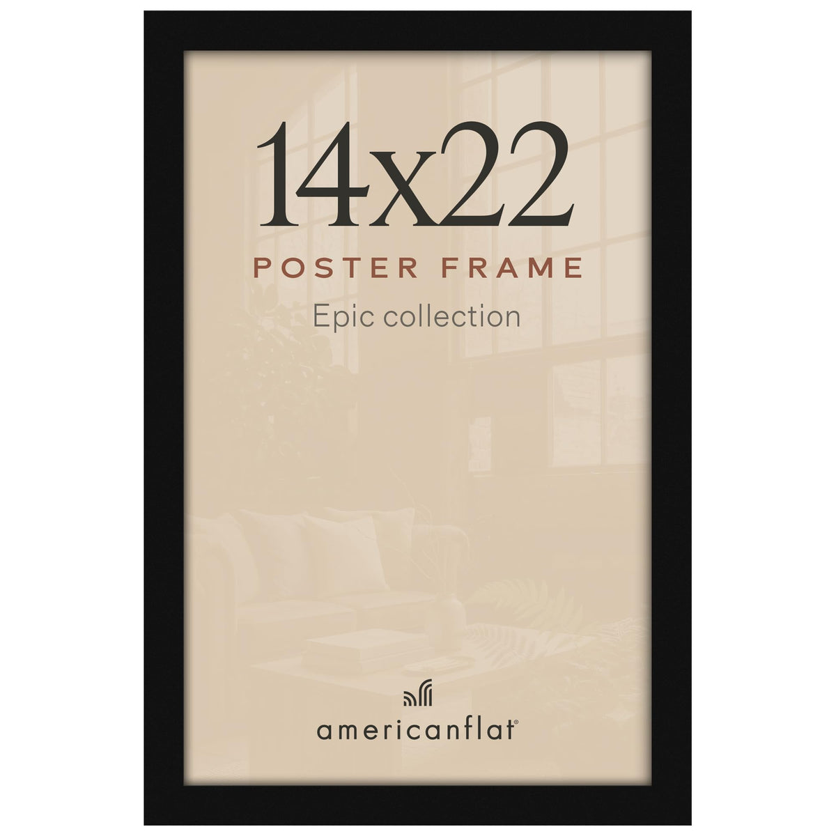 Americanflat 16x20 Poster Frame - Engineered Wood - Black