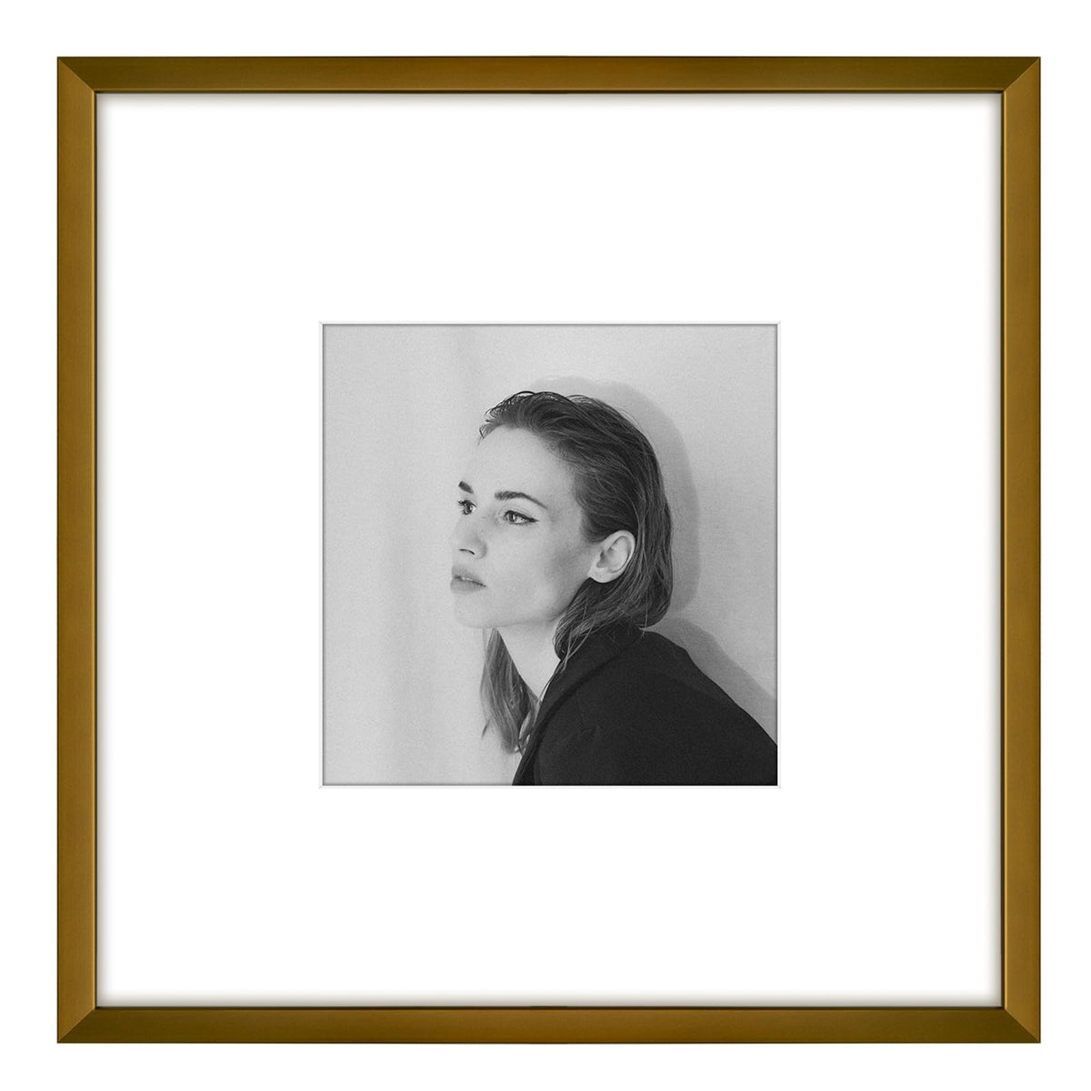 Golden State Art 11x14 Gold Aluminum Frame with White Mat, Real Glass
