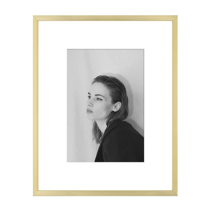 Golden State Art 11x14 Gold Aluminum Frame with White Mat, Real Glass