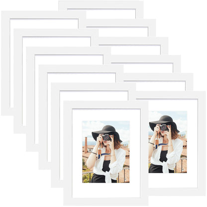 Picrit 8x10 Picture Frame Set of 12, Modern Gallery Wall Frames, Black