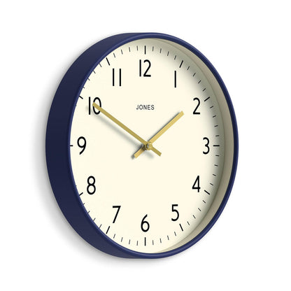 JONES CLOCKS® Studio Clock | Modern Round wall Clock | 12" | Orange