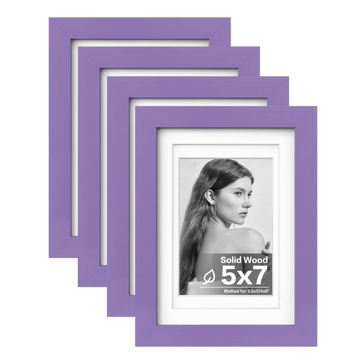 Egofine 11x14 Picture Frames 4 Pack Display Pictures 5x7/8x10 with Mat or 11x14 Without Mat Made of Solid Wood Covered by Plexiglass for Table Top Display and Wall Mounting Photo Frame, Light Brown