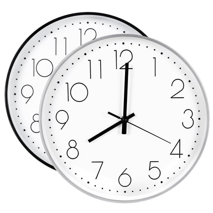 Wall Clock 2 Pack 12 Inch Silent Wall Clocks Battery Operated