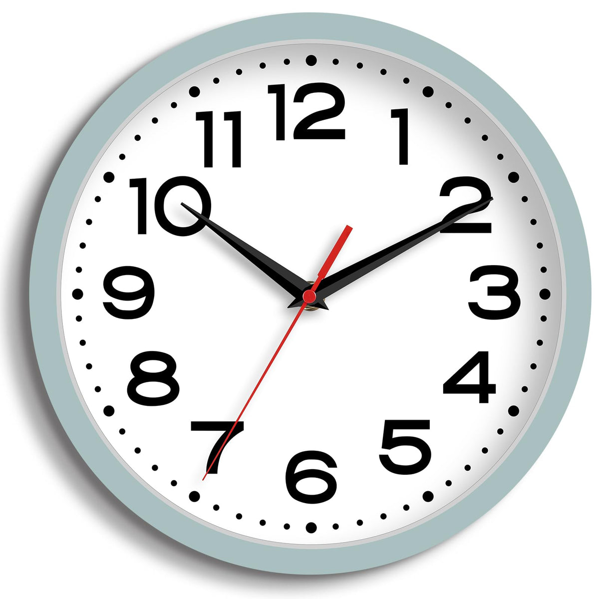 Roymnie 8 Inch Small Wall Clock, Battery Operated Silent Non Ticking Black