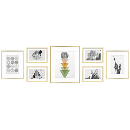 Golden State Art 11x14 Gold Aluminum Frame with White Mat, Real Glass