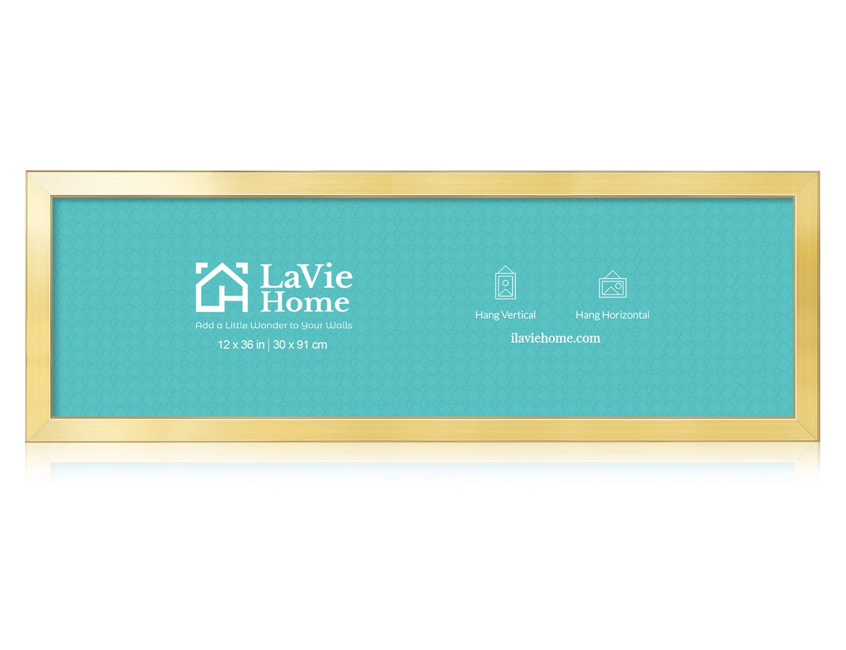 LaVie Home 14x18 Picture Frame Black Poster Frame,Display Pictures 12x16 with Mat or 14x18 Without Mat, Stable and Sturdy Frame and Polished Plexiglass, Horizontal and Vertical Format of The Walls