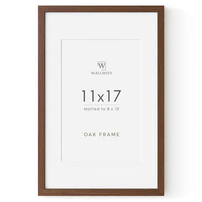 5x7 Picture Frame, Solid Oak Wood 5x7 Photo Frame with Mat to 4x6