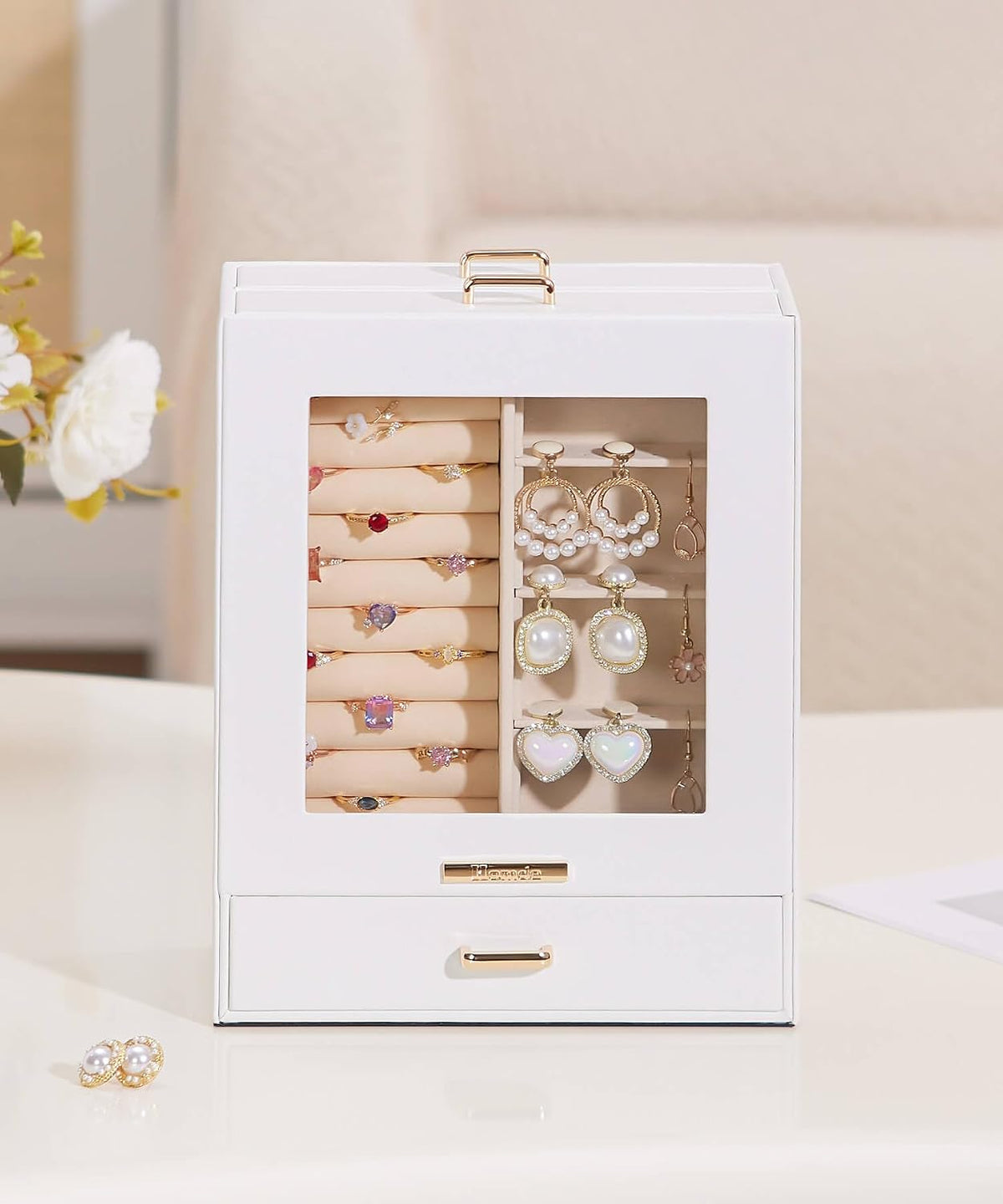 Homde Display Jewelry Box for Girls: Starter Organizer with Clear Window