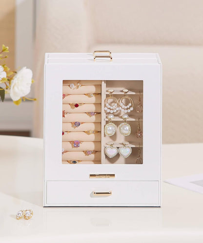 Homde Display Jewelry Box for Girls: Starter Organizer with Clear Window