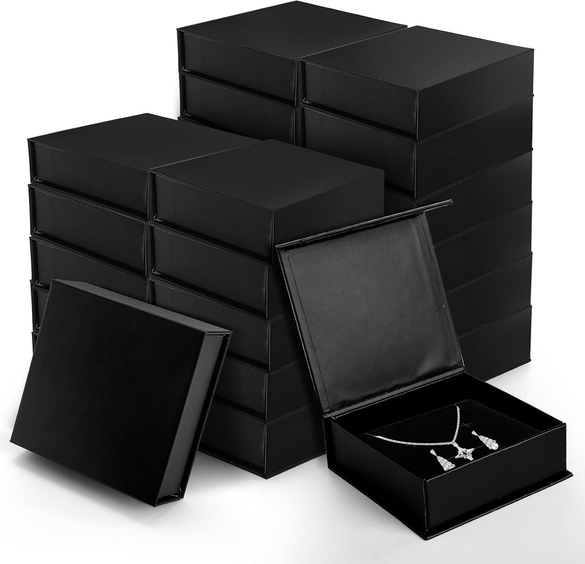 Covzoe 24 Pack Cardboard Jewelry Boxes, 3.6 x 3.6 x 1.3 Inch