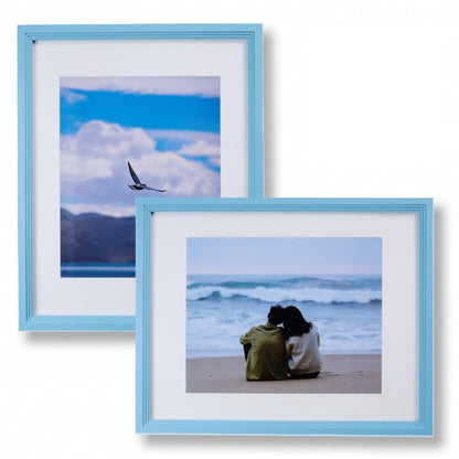 8x10 Wooden Picture Frame, Displays 8x10 Without Mat or 5x7 With Mat, Solid Wood Colorful Photo Frame for Wall Tabletop, Real Glass, Rustic Stepped Edge, 2 Pack, Brown