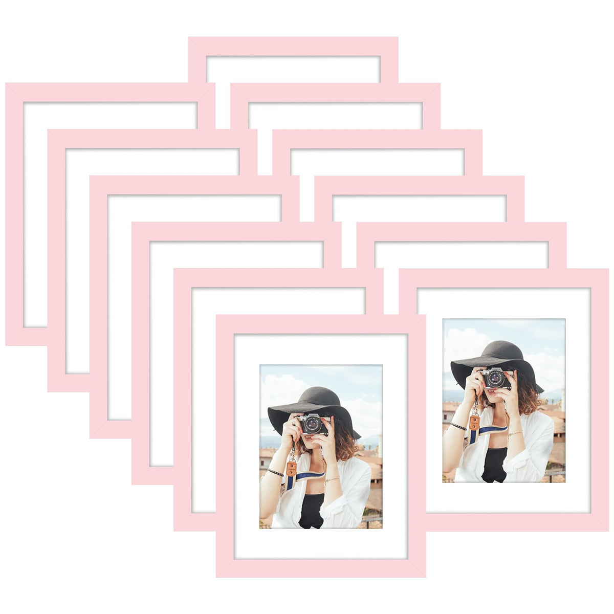 Picrit 8x10 Picture Frame Set of 12, Modern Gallery Wall Frames, Black
