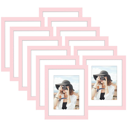 Picrit 8x10 Picture Frame Set of 12, Modern Gallery Wall Frames, Black