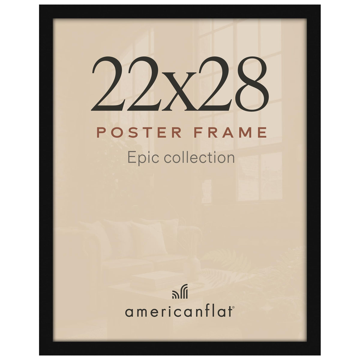 Americanflat 16x20 Poster Frame - Engineered Wood - Black