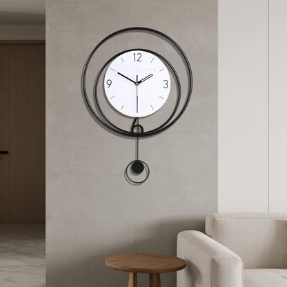 Dankeit 13inch Decorative Wall Clock, Silent Non-Ticking Quality Quartz Battery Operated, Large Wall Clock for Living Room Kitchen Home Bathroom Bedroom Wall Decor, Black