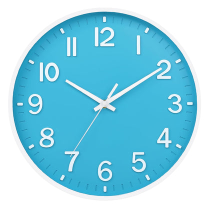 HZDHCLH 8 Inch Wall Clock Battery Operated Silent Non Ticking Green Modern