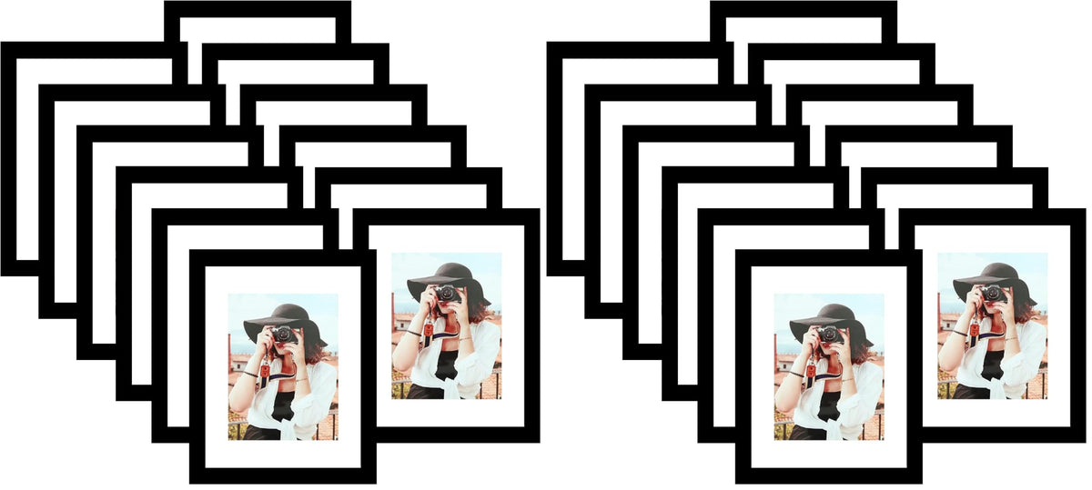 Picrit 8x10 Picture Frame Set of 12, Modern Gallery Wall Frames, Black