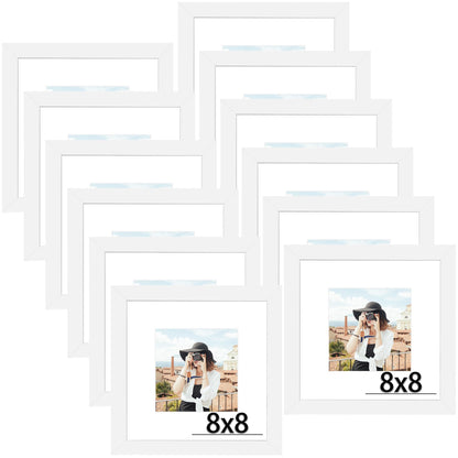 Picrit 8x10 Picture Frame Set of 12, Modern Gallery Wall Frames, Black