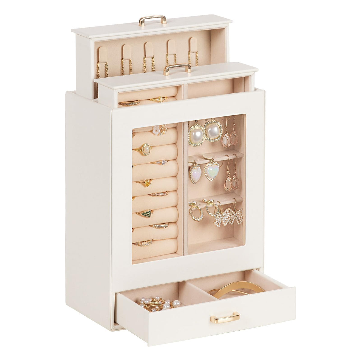 Homde Display Jewelry Box for Girls: Starter Organizer with Clear Window