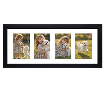 Golden State Art 9-Openings 4x6 Wood Collage Picture Frame Black
